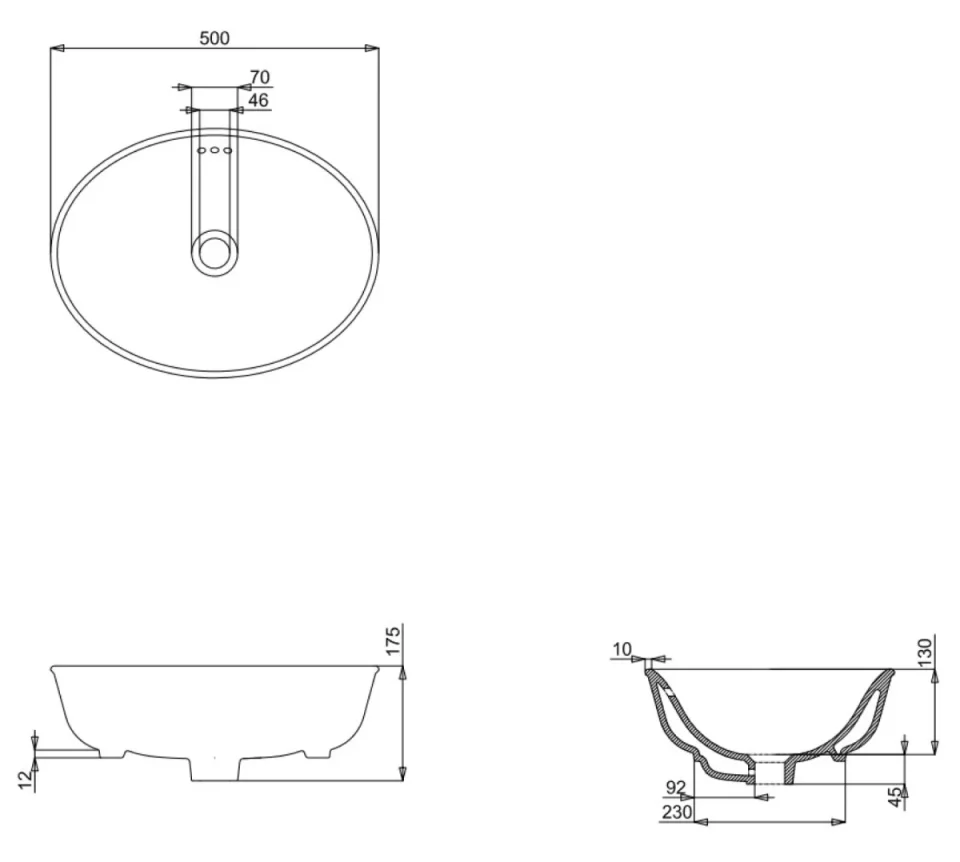 Burlington Guild Washbowl 50cm White - Image 2