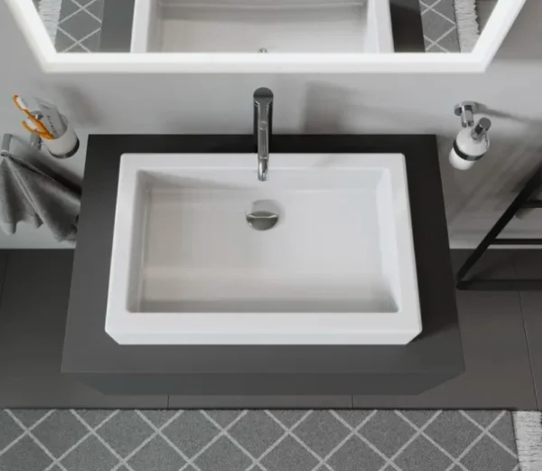 Duravit Wash Bowl 60 Cm Vero White W/o Back Panel, W/o Tp, Ground