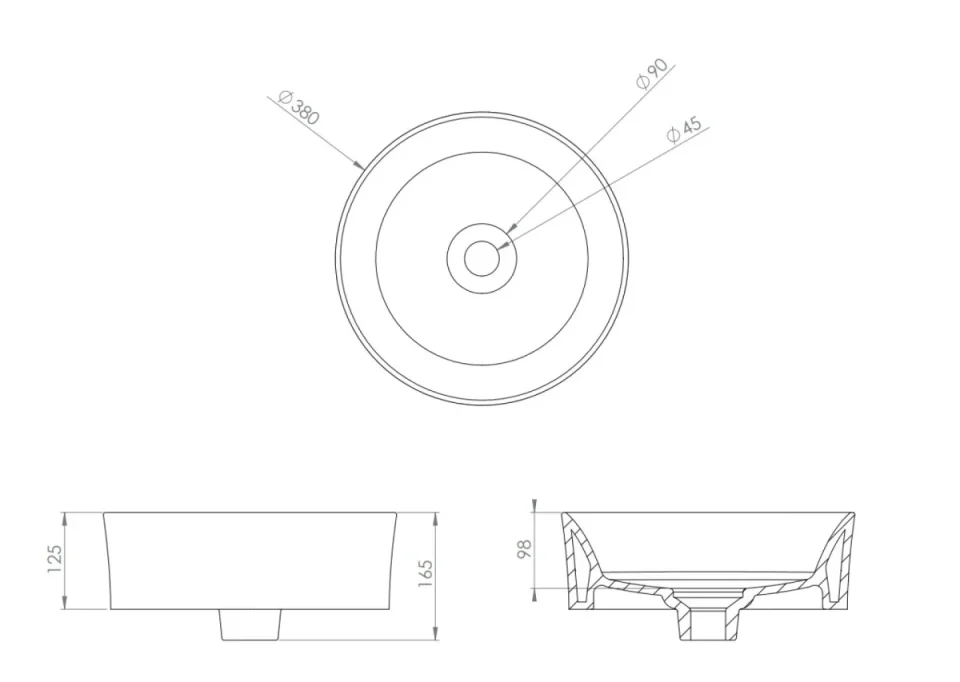 Saneux Podium Round Countertop Cloackroom Washbasin White - Image 2