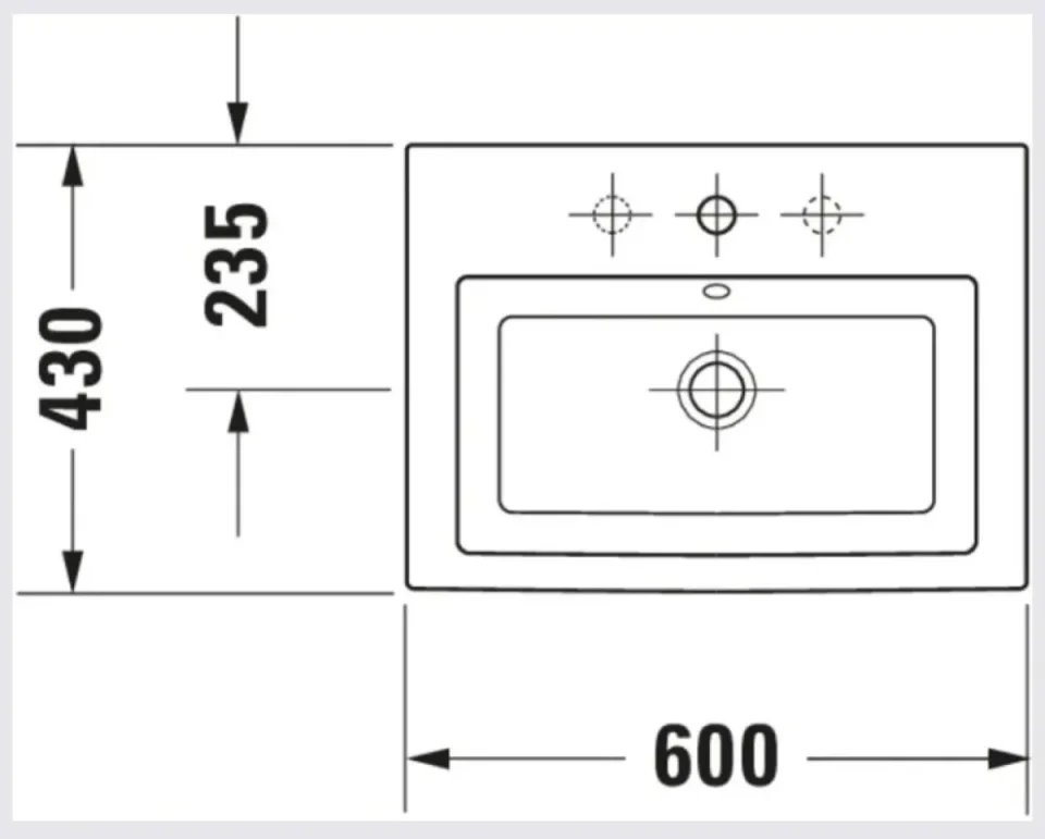 Duravit 2nd Floor 600mm Ceramic Inset Basin White - Image 2