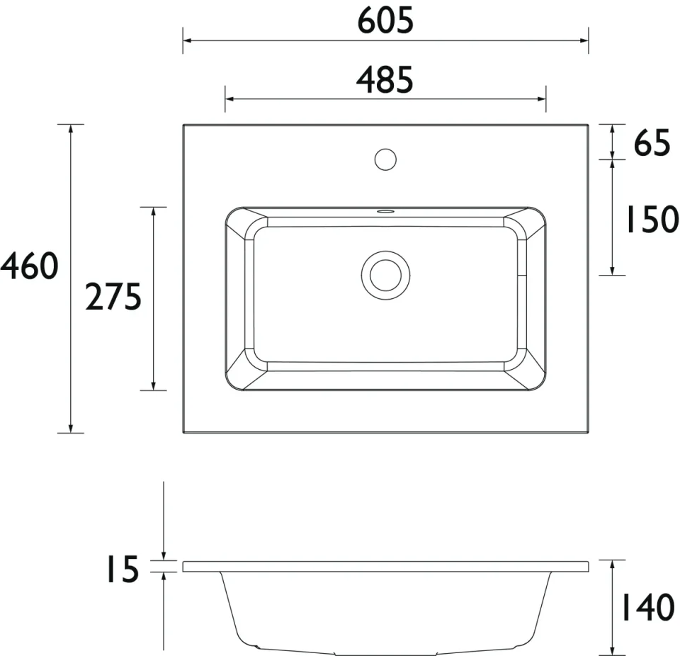 Heritage Lynton 600mm Sit On Basin 1th detail view - Image 3