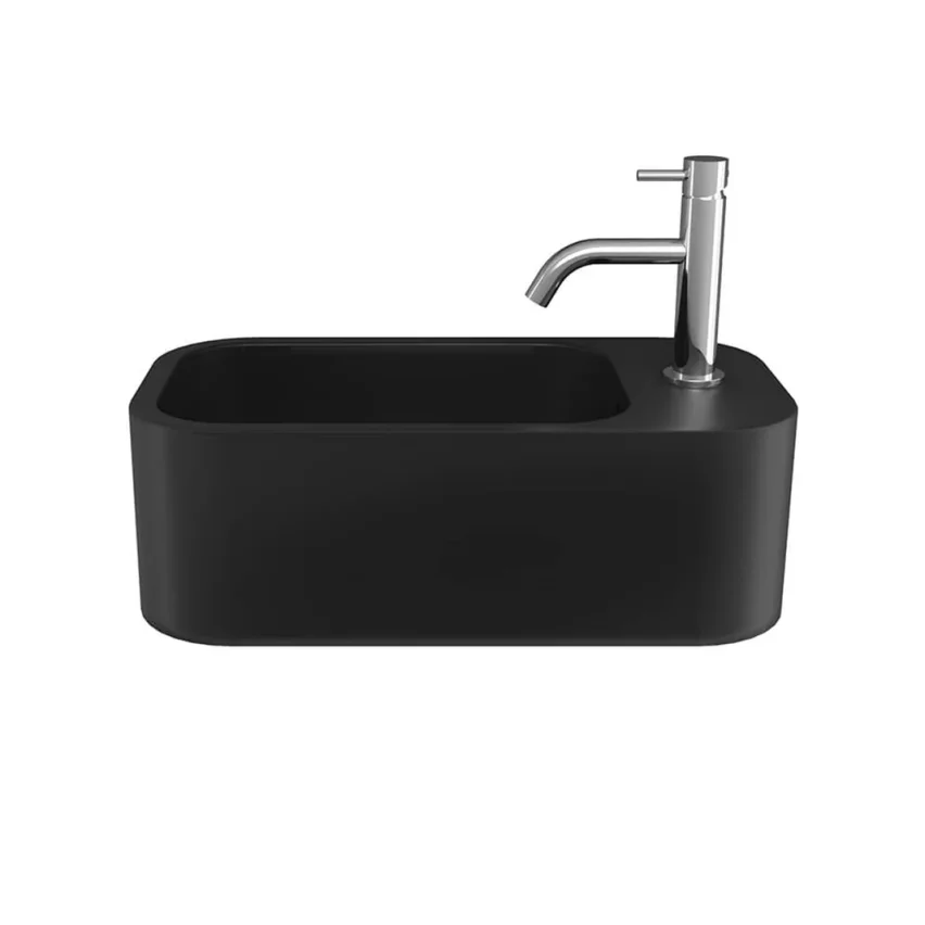 Crosswater Popolo Mini Wall Hung Right Hand Black Matt detail view - Image 4
