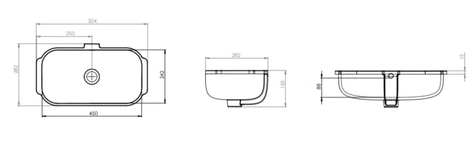 Roper Rhodes 600mm Strata Underslung Basin Incl Fixings - White - Image 1