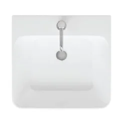 Britton Dalston 500mm Basin 1 Tap Hole White detail view - Image 3