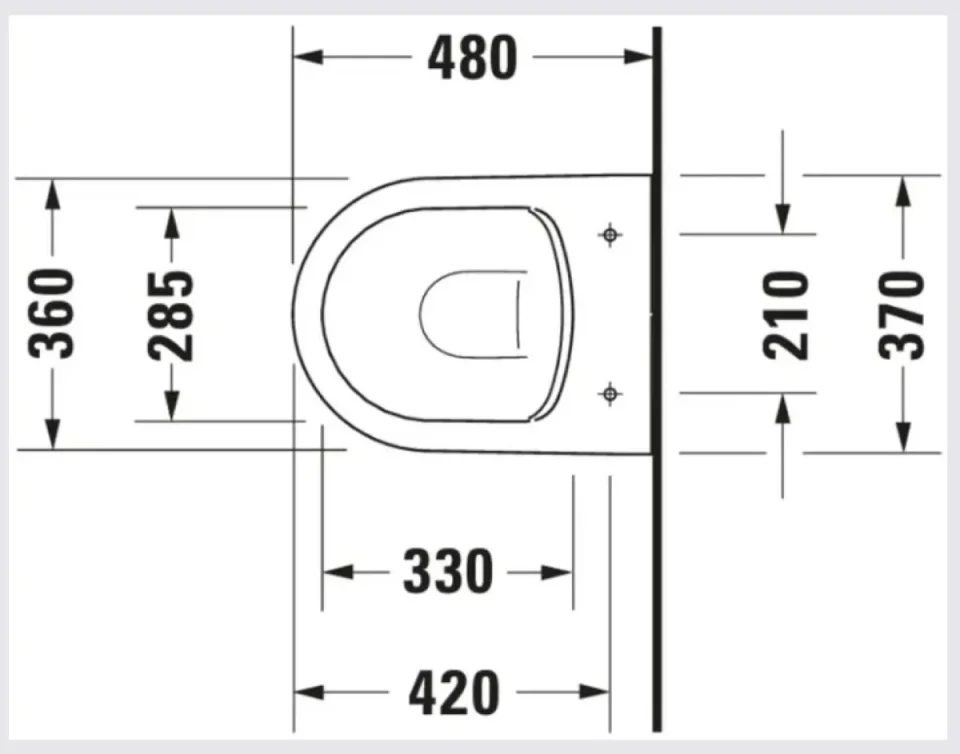Duravit ME by Stark 480mm Compact Rimless Wall Hung Toilet Gloss White - Image 3