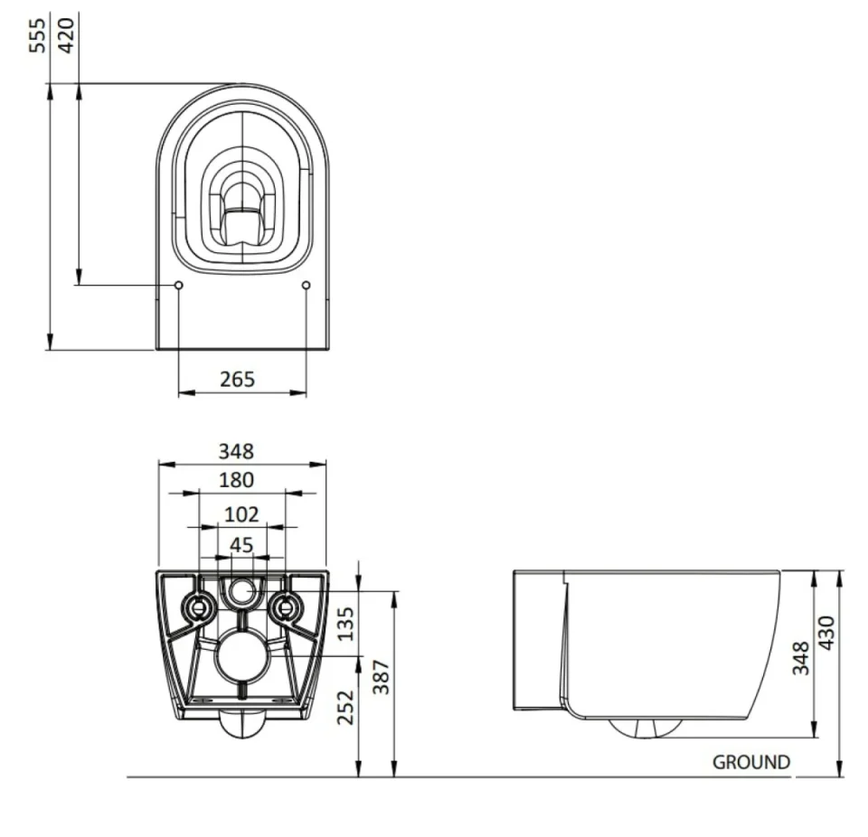 Crosswater Kai X Wall Hung Toilet White - Image 2
