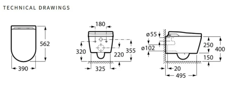 Roca Smart Wall Hung Rimless Wc Pan With Hidden Fixations And Fixing Kit. Soft Close Seat Included. - Image 5