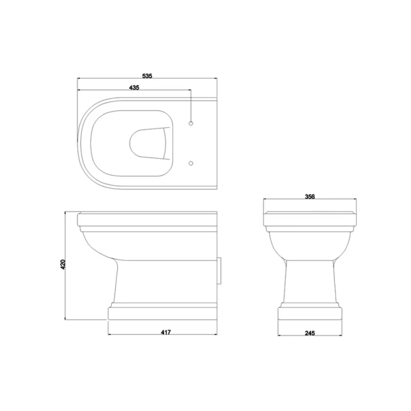 Burlington Riviera Back To Wall Pan White detail view - Image 4