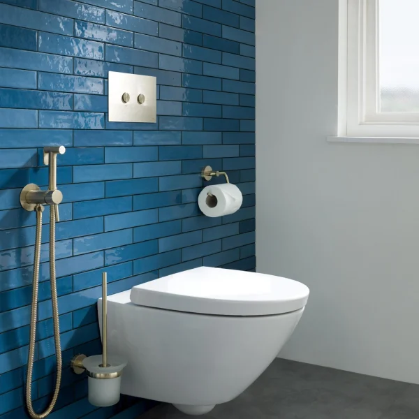 Just Taps Metal Pneumatic Flush Plate Brushed Brass