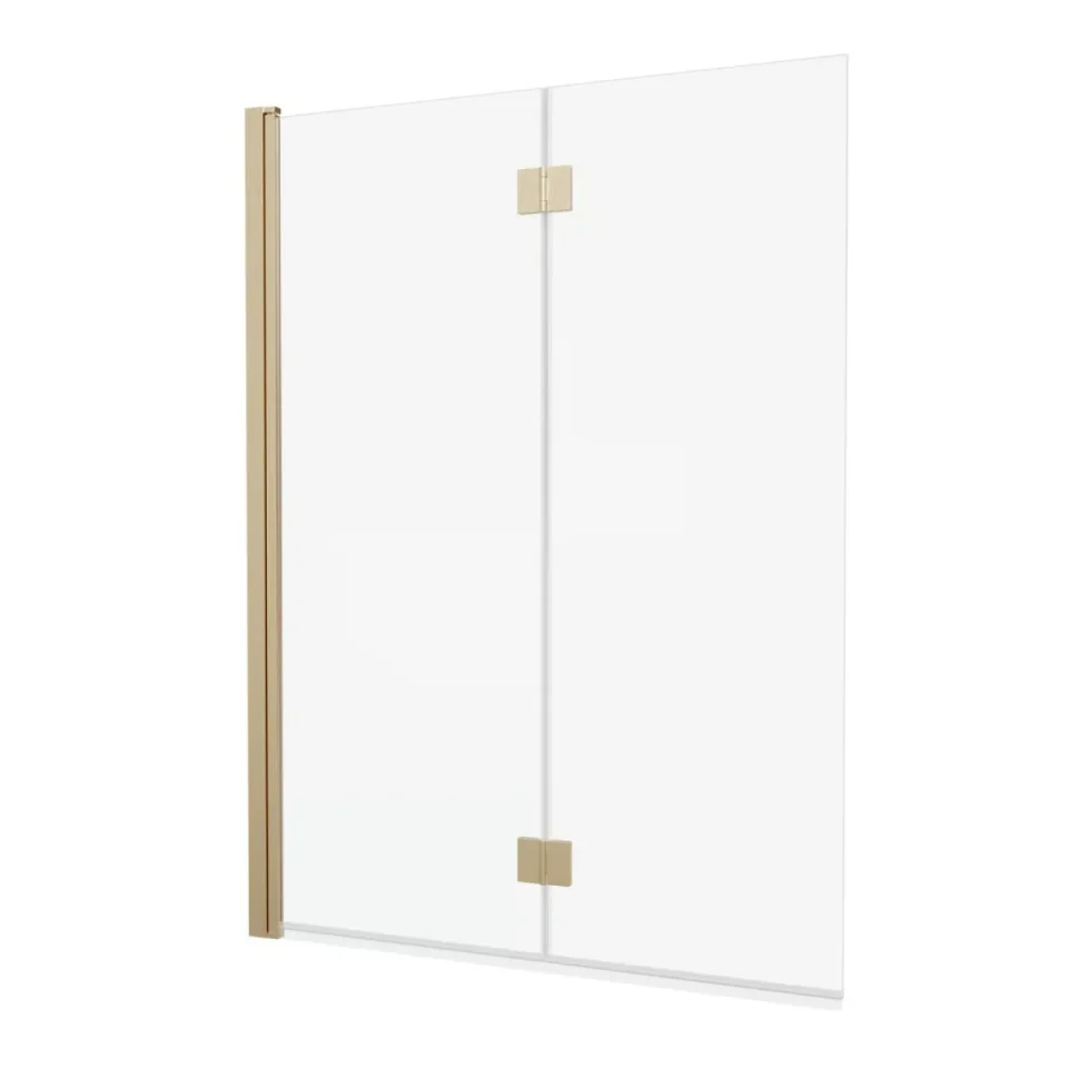 Crosswater Asura Fully Folding Bath Screen Brushed Brass - Image 2