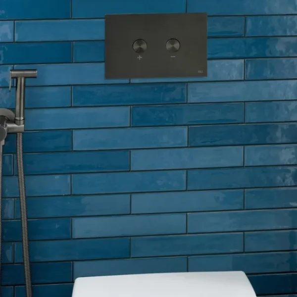 Just Taps Metal Pneumatic Flush Plate Brushed Black