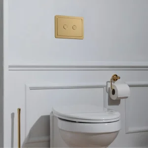 Just Taps Grosvenor Pneumatic Flush Plate Brushed Brass RT