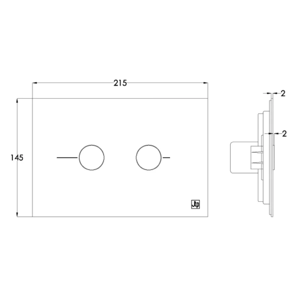 Just Taps Grosvenor Pneumatic Flush Plate Brushed Brass RT - Image 3