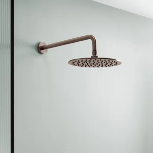 Just Taps Vos Round Shower Head 250mm Brushed Bronze