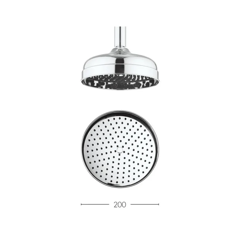 Crosswater Belgravia Shower Head 200mm Chrome detail view - Image 3