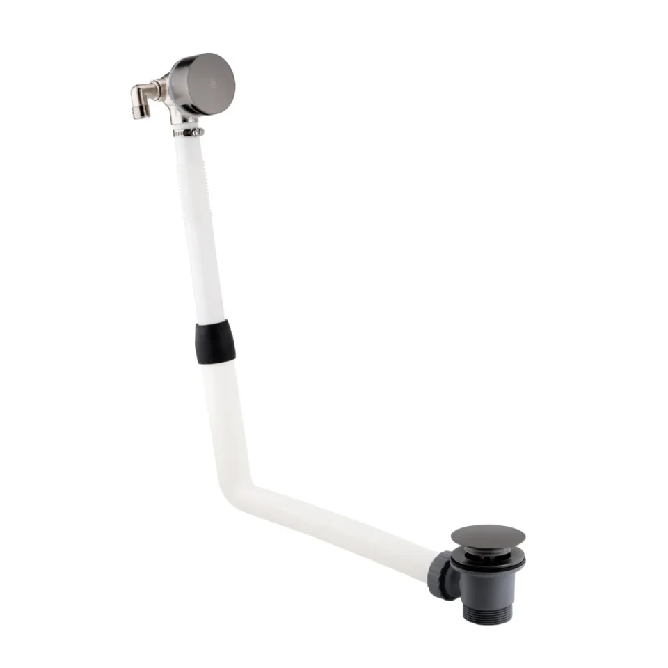 Just Taps Extended Exofil With Click Clack Bath Waste Brushed Black - Image 1