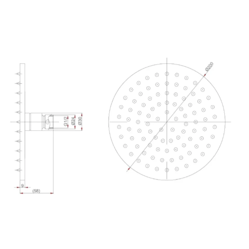 Crosswater Mpro Fixed Head 200mm Brushed Brass - Image 2
