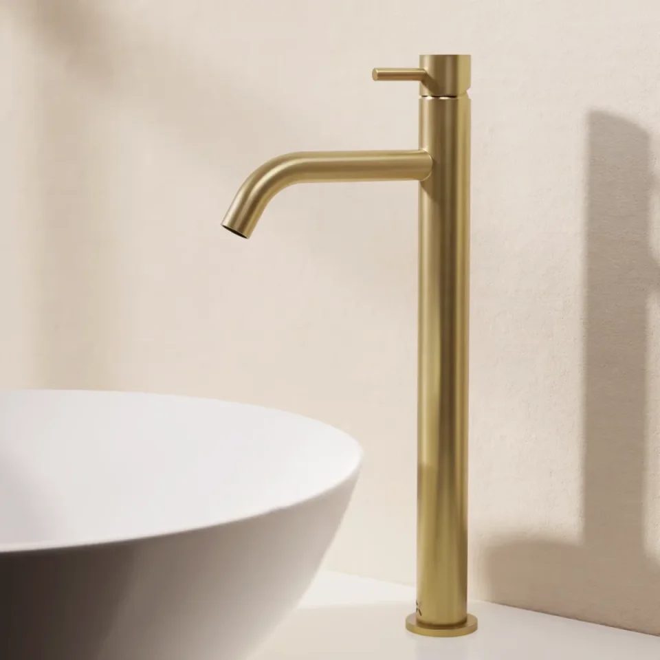 Crosswater MPRO Basin Tall Monobloc Brushsed Brass - Image 1