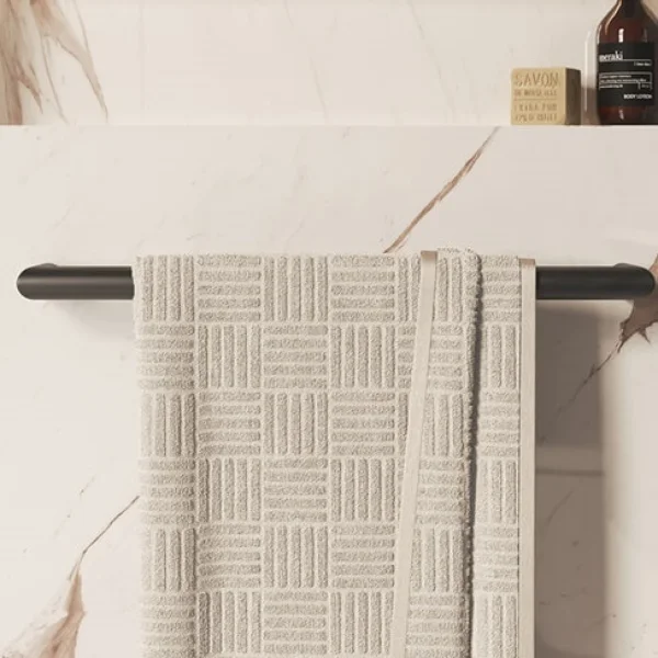 Saneux Ember 450mm Round Electric Towel Rail - 12v - Matte Black - Size Tolerance Between 440 - 445mm