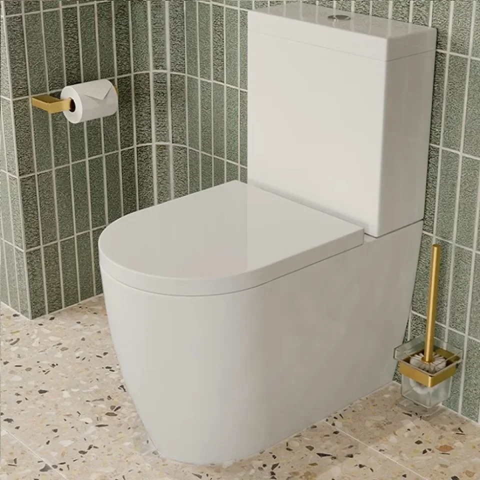 Saneux Uni Close Coupled Left Hand Soil Exit Wc Pan - Rimless - Image 4