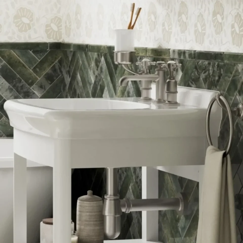 Burlington Guild Basin 3th Mixer Deck Mounted Brushed Nickel - Image 4