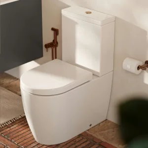Saneux Uni Close Coupled Right Hand Soil Exit Wc Pan - Rimless