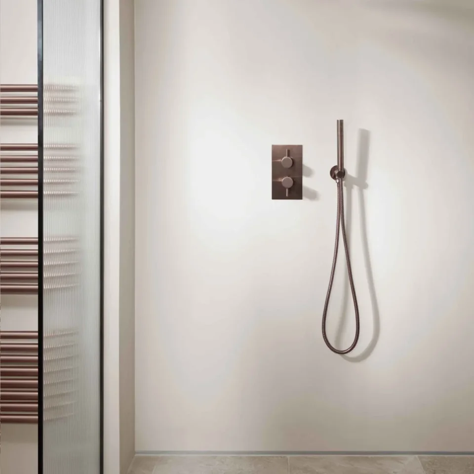 Just Taps Vos Round Water Outlet Hose & H/shower Att Brushed Bronze - Image 1