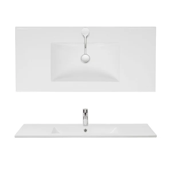 Crosswater Glide II Basin Ceramic 1000 with Overflow White Gloss