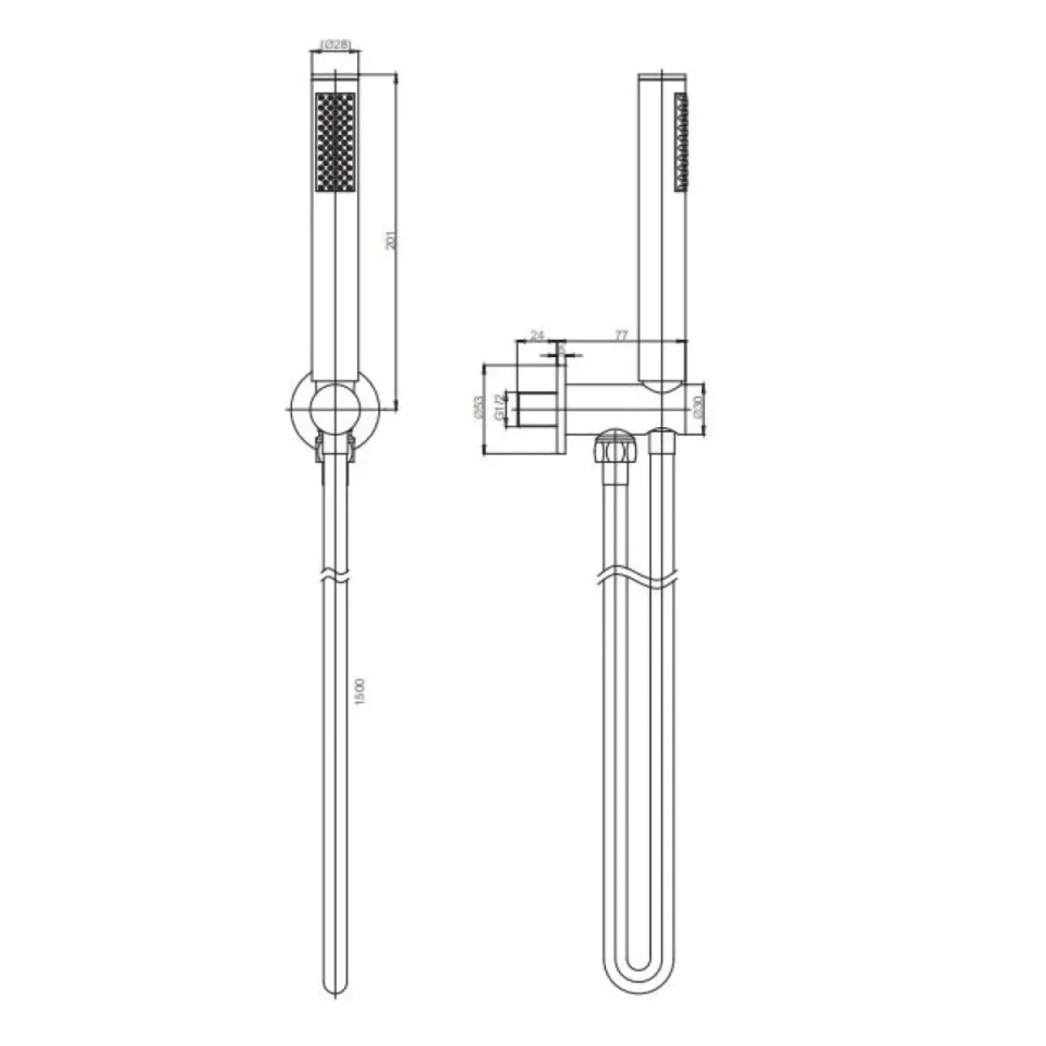 Crosswater MPRO Shower Kit & Wall Outlet Brushed Nickel - Image 2