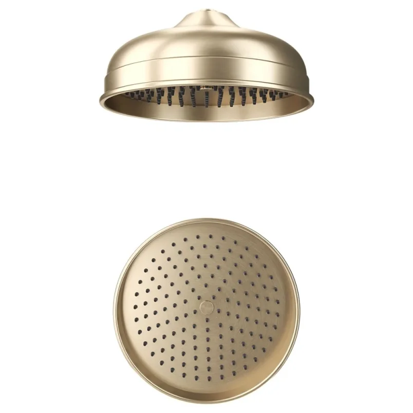 Crosswater Belgravia Shower Head 200mm Easy Clean Brushed Brass detail view - Image 1