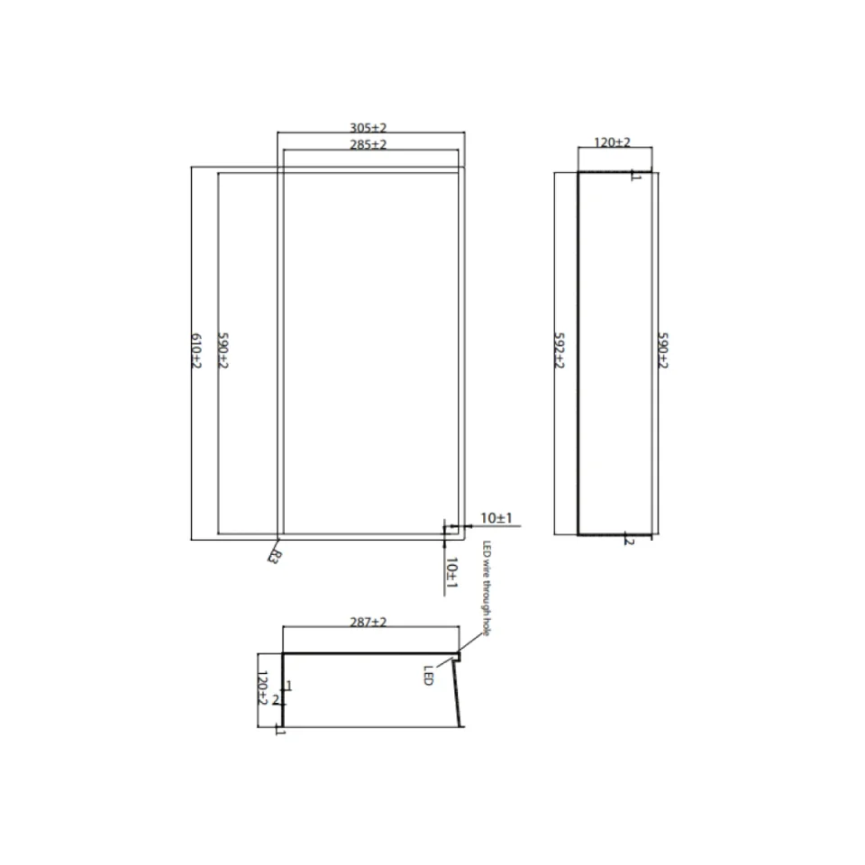 Crosswater Niches 610 X 305mm With Led Light Strip Slate - Image 2