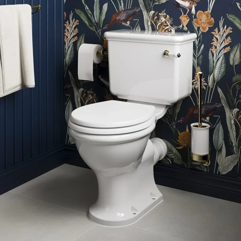 Burlington Guild Closed Coupled Pan White detail view - Image 1