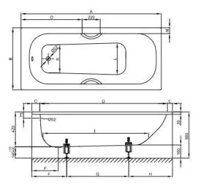 Bette Form 1700 750mm White detail view - Image 3