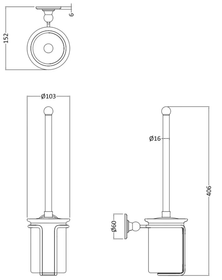 Burlington Toilet Brush & Holder Chrome - Image 3