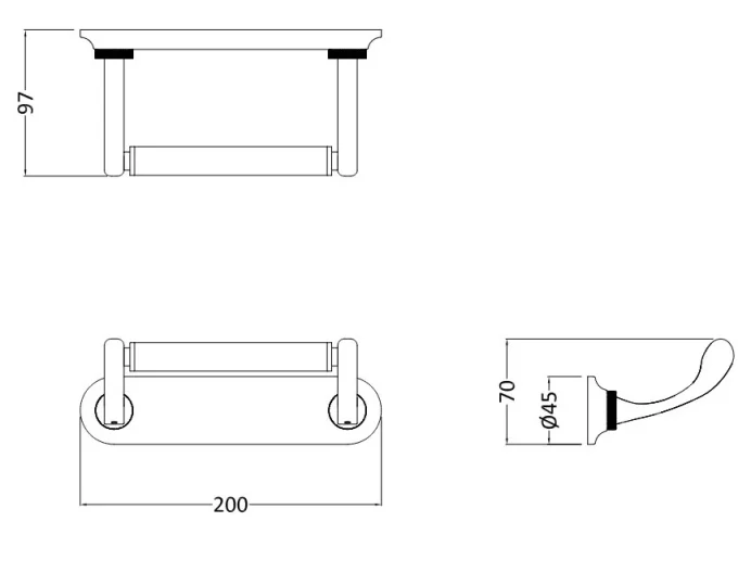 Burlington Guild Toilet Roll Holder Gold detail view - Image 4