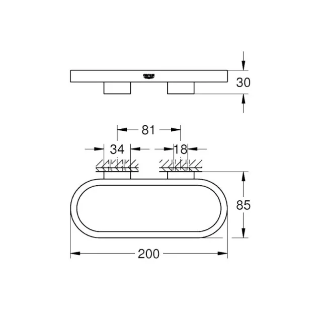 Grohe Selection Towel Ring detail view - Image 2
