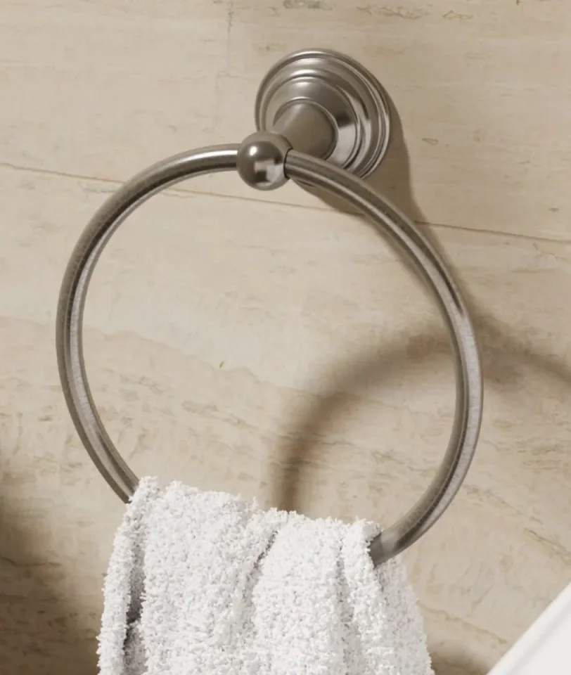 Crosswater Belgravia Towel Ring Brushed Nickel - Image 1