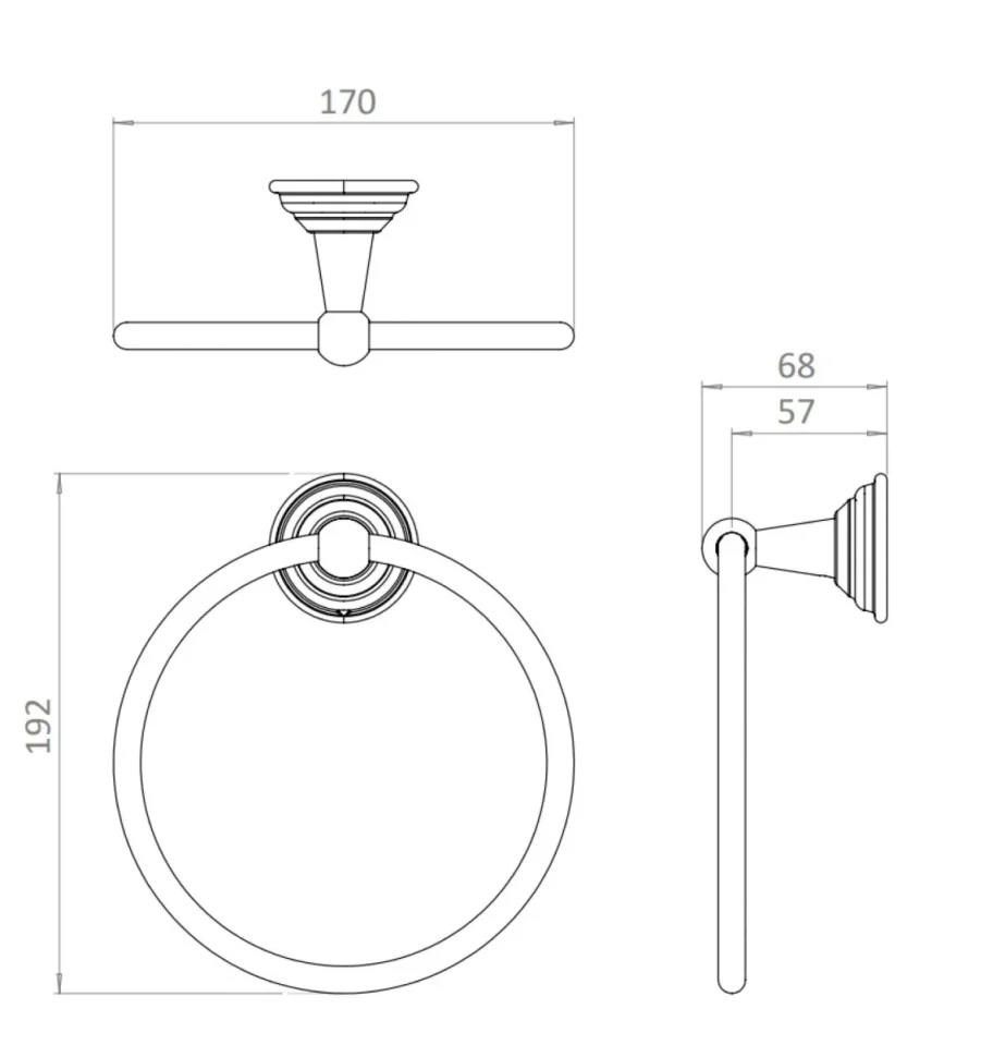 Crosswater Belgravia Towel Ring Brushed Nickel - Image 3
