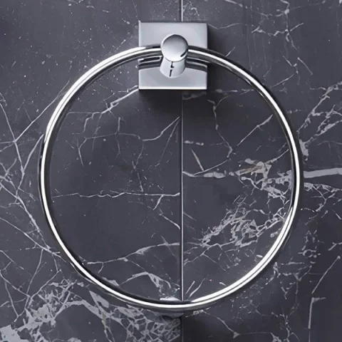 Roper Rhodes Restore Towel Ring - Chrome detail view - Image 1
