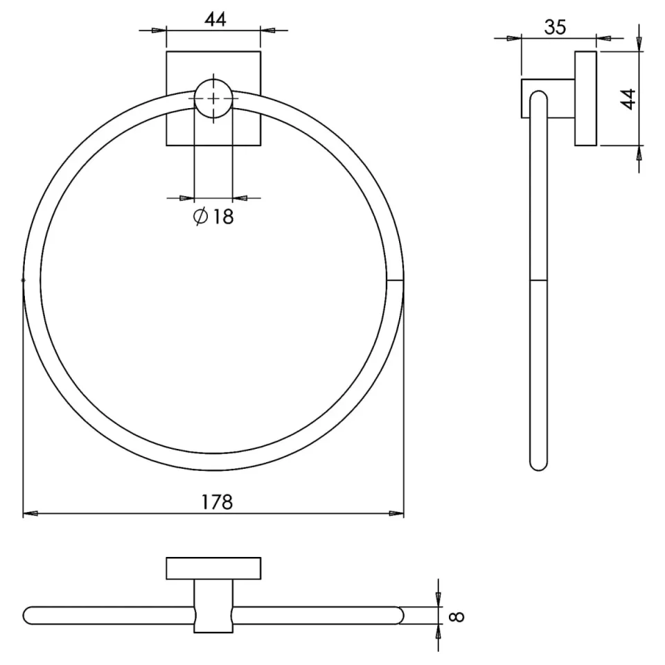Roper Rhodes Restore Towel Ring - Chrome detail view - Image 4