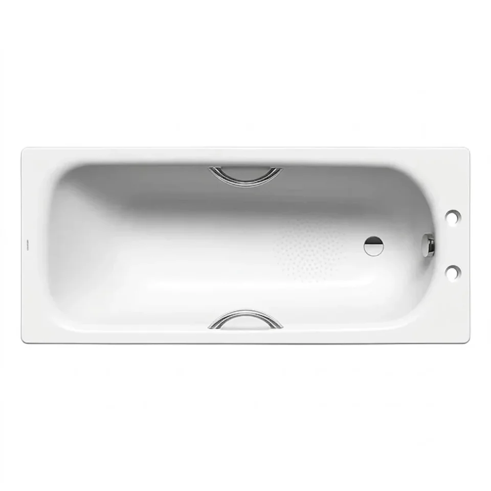 Kaldewei Saniform Plus 1700 X 750mm Bath - White - 2 Tap Hole - Twin Grip (excl. Feet & Grips) - Image 1