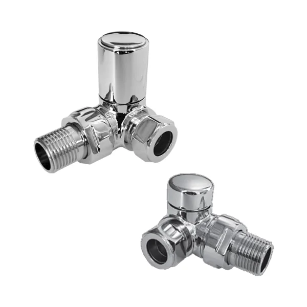 Abacus Ultima Corner Rad Valve Set Chrome