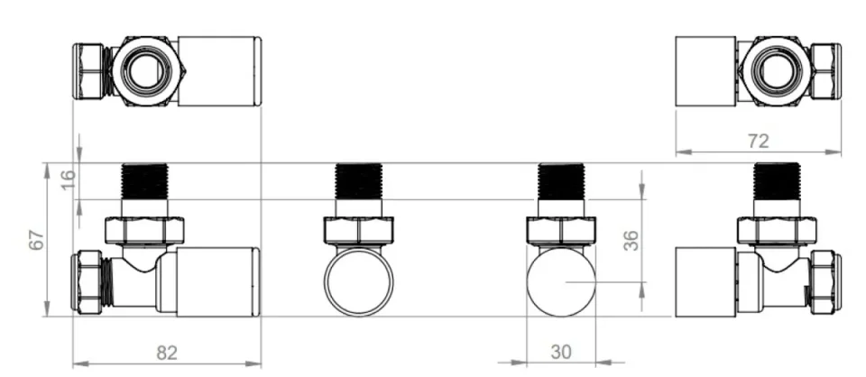 Vogue Arne Valves - Angled 1/2Inch 15mm - Chrome 78X75 - Image 3