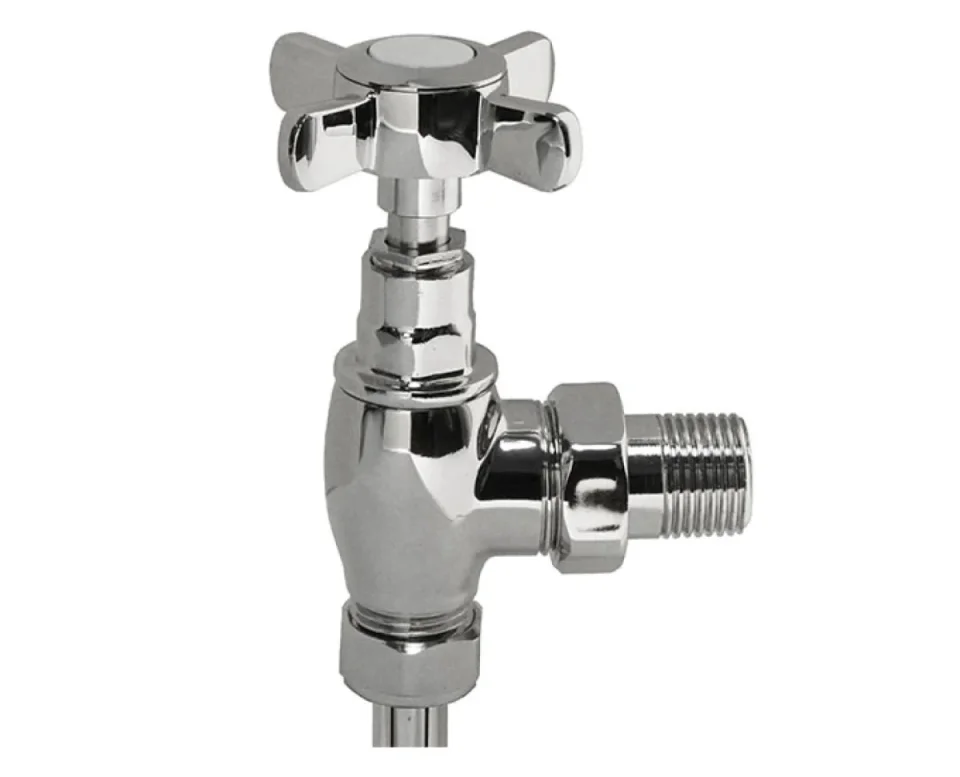 Vogue VL008 Pair Angled Valves With Cover Plates And Connection Tubes Bright Nickel - Image 2