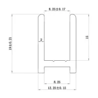 Abacus Glass Surface Channel -10mm Black - 1200mm detail view - Image 2