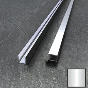 Abacus Vessini V-Fix Surface Channel for 10mm Glass 1200mm Polished Aluminium