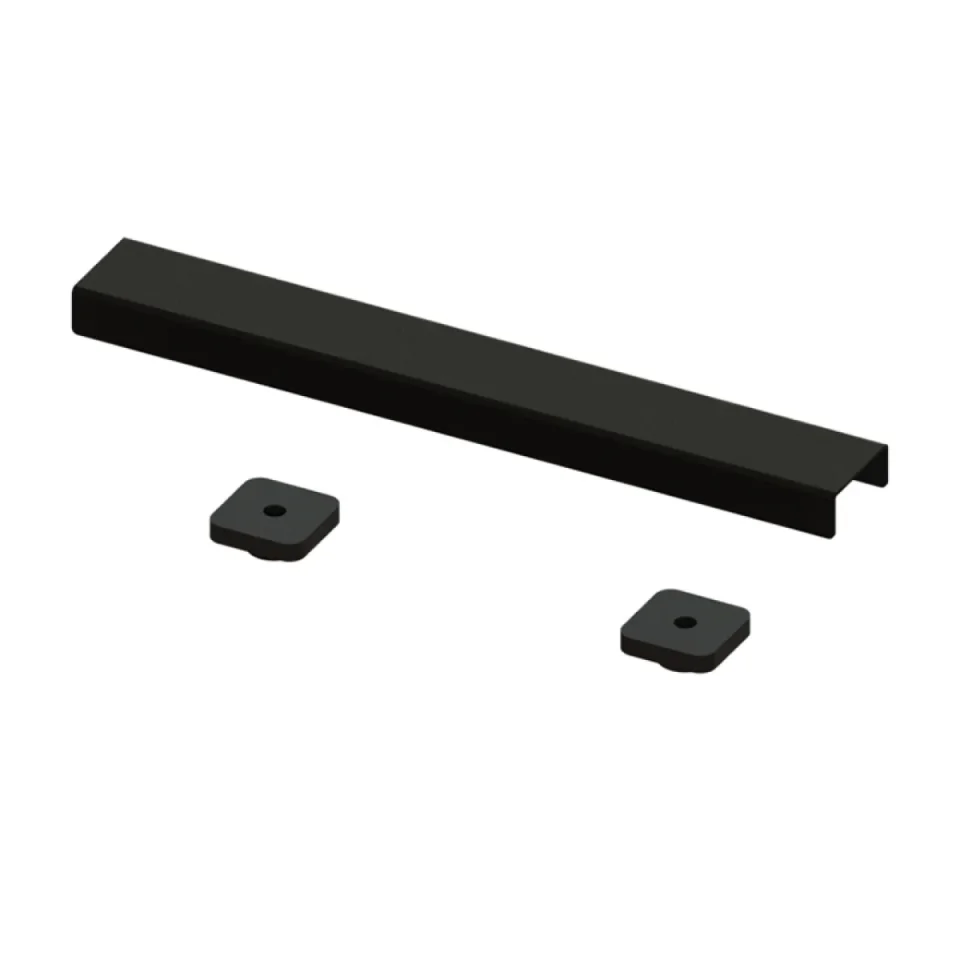 London Showers Elements Linear 300 Standard Tray 18x9 End With Matt Black Drain Kit - Image 3