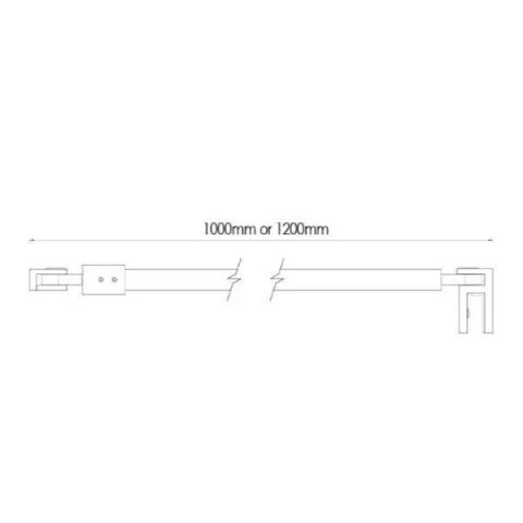 Abacus X Series Designer Glass to Wall Support Arm 1000mm Chrome detail view - Image 2