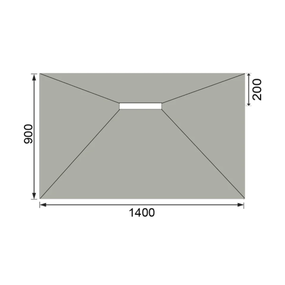 Abacus Elements Level Access Wetroom Shower Tray Kit Linear 300 Offset Drain 1400x900mm (install kit and waste sold separately) detail view - Image 3