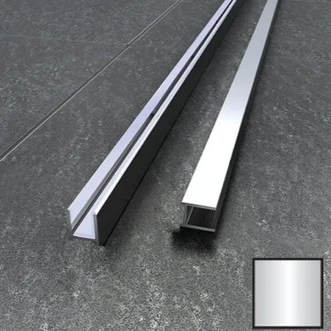 Abacus Vessini V-Fix Surface Channel for 10mm Glass 1200mm Polished Aluminium detail view - Image 3
